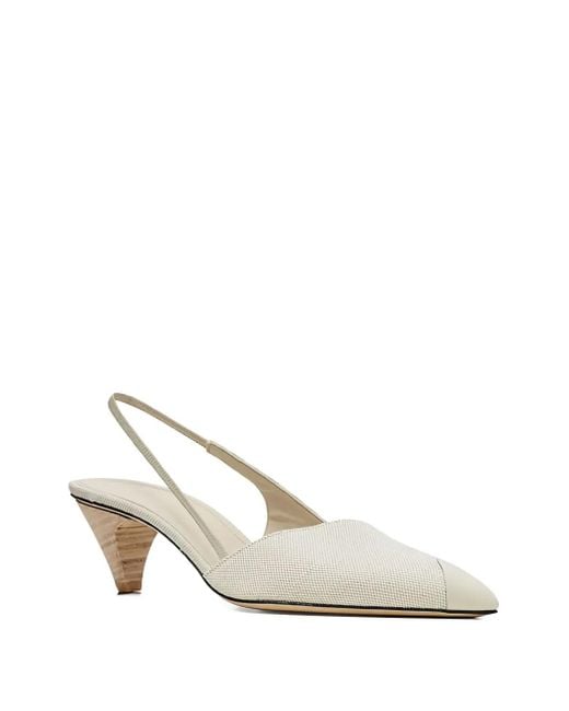 IRO White Slingback Cone-Heel Pumps