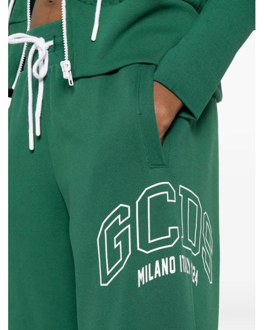 Gcds Green Logo-Print Drawstring Track Pants