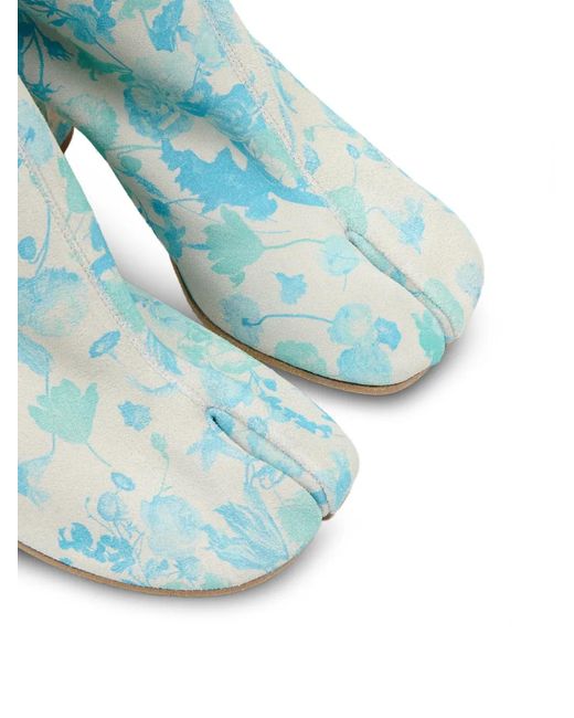 Maison Margiela Blue Floral-Detail Boots