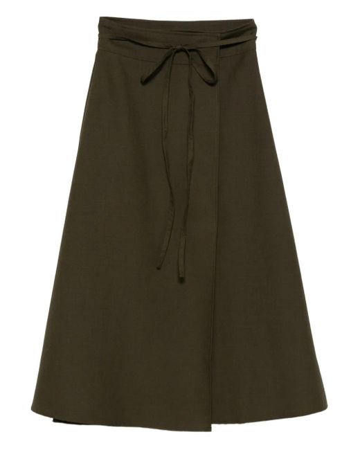 Soeur Green Tie-Waist A-Line Skirt