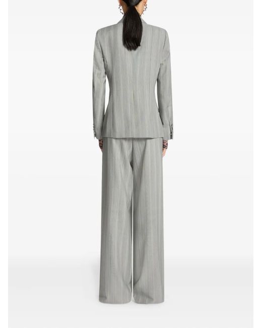 Blazer Doppiopetto Gessato di Dries Van Noten in Gray