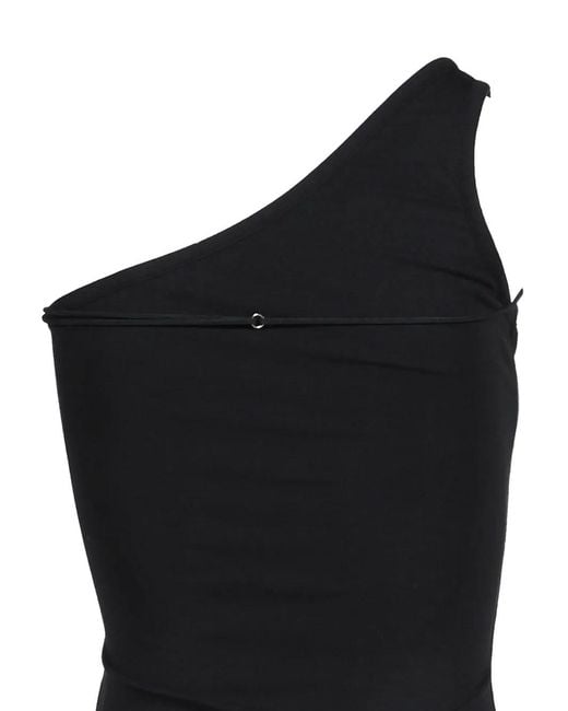 Anomalies Department Black Badge-Appliqué Tie-Up Top