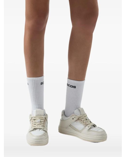 Gcds Natural Lace-Up Low-Top Sneakers