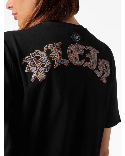 Philipp Plein Black Teddy Bear-Print Cotton Minidress