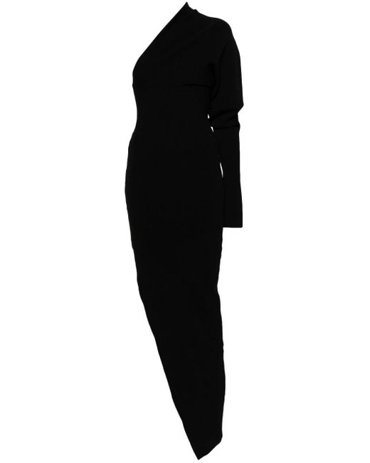 Rick Owens Black One-shoulder Asymmetric Dress
