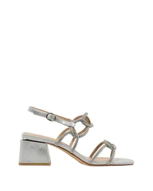 Alma En Pena. White Sara Crystal-Embellished Sandals
