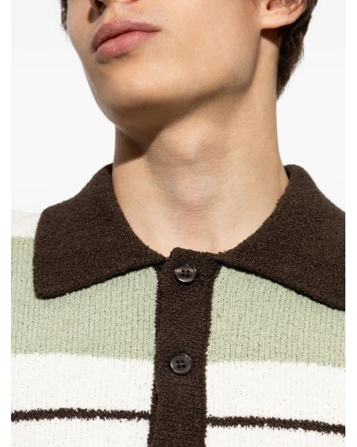 Samsøe & Samsøe Gray Sapedro Striped Knit Polo Shirt for men