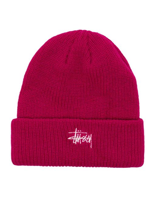 Stussy Embroidered-logo Ribbed Beanie for men