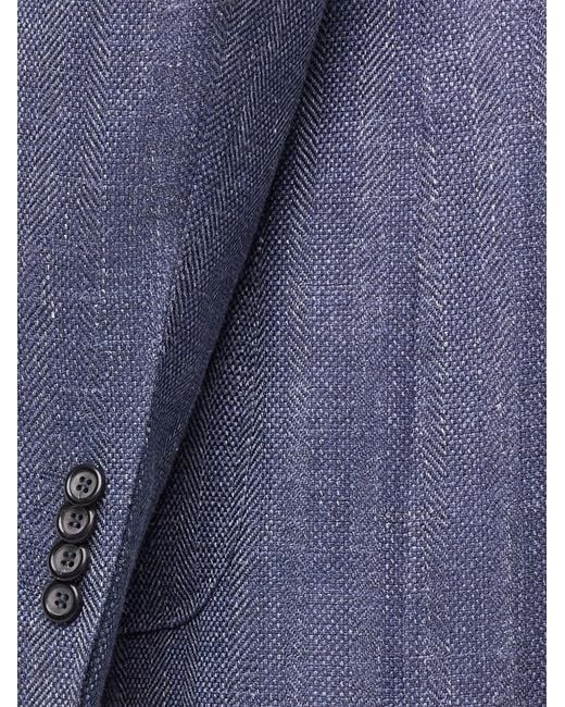 Canali Blue Single-Breasted Blazer for men