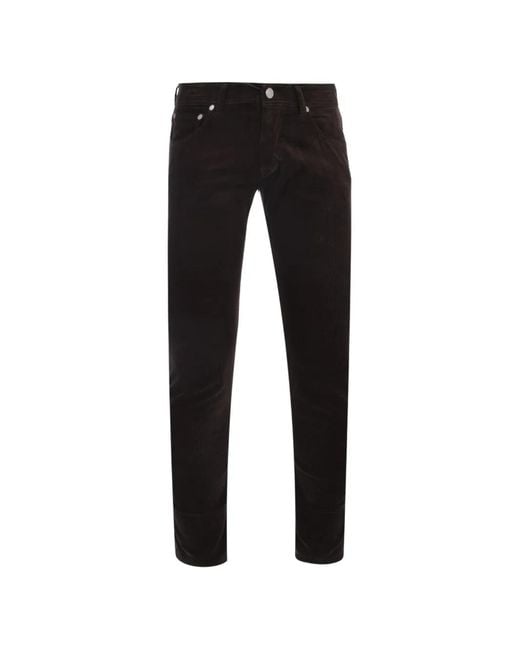 Barba Napoli Black Jfive Corduroy Straight Trousers for men