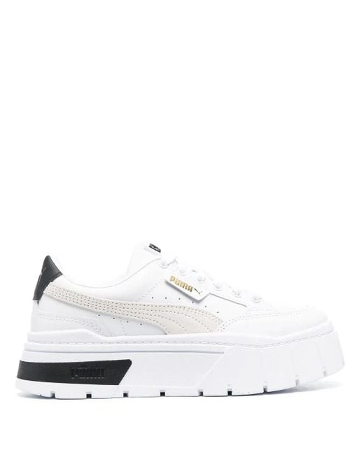 PUMA White Chunky Lace-Up Sneakers