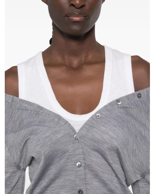Alexander Wang Off-Shoulder Button-Down Vest in het Blue