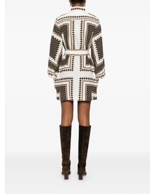 Zimmermann Mini-Jurk Met Geometrische Print En Ceintuur in het White