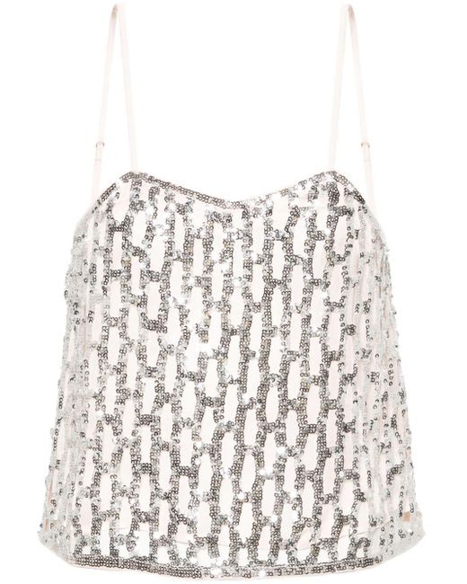 Forte Forte White Sequin-embellished Sleeveless Top
