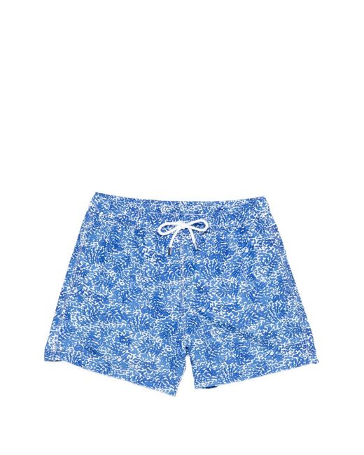 Fedeli Blue Print Beach Shorts for men