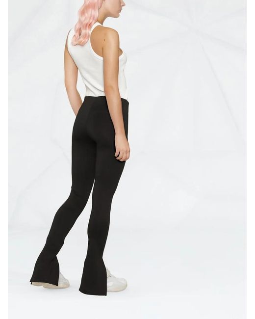 Calvin Klein Black Logo-Embroidered Cuff-Zip Leggings