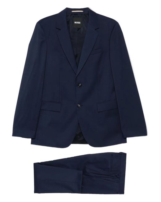 Boss Blue Two-Button Wool Suit for men