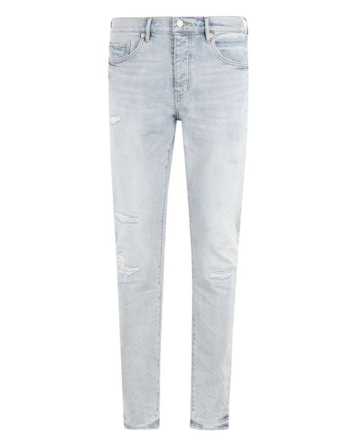 メンズ Purple Brand ロゴパッチ ジーンズ Blue