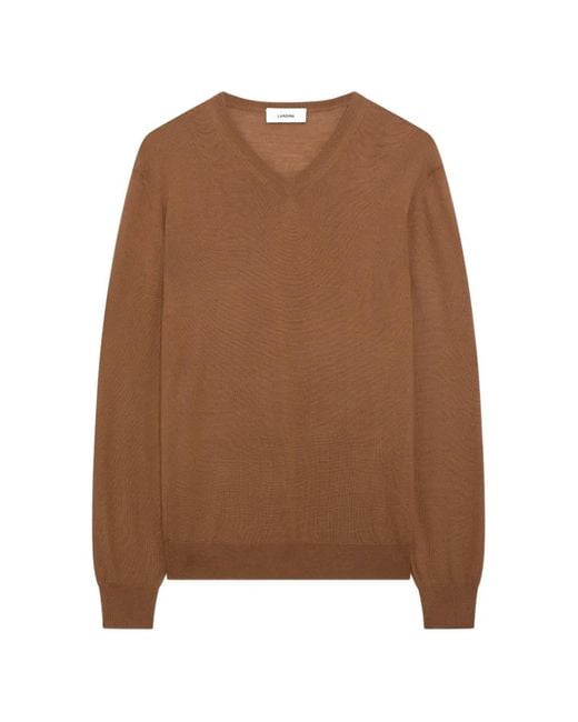 Pull À Col V Lardini pour homme en coloris Brown