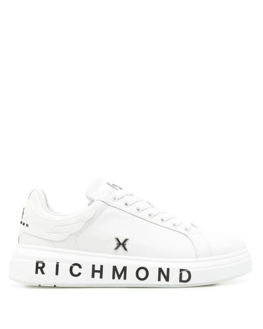 John Richmond White Leather Sneakers for men