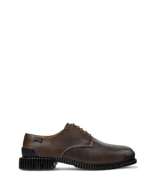 Camper Brown Pix Leather Derby Shoes