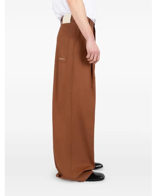 Societe Anonyme Brown Pleated Wide Trousers