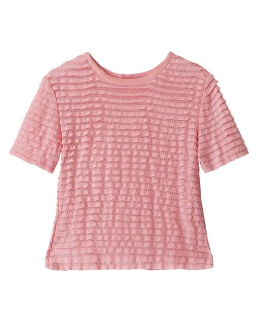 Ermanno Scervino Pink Studded Cotton T-shirt