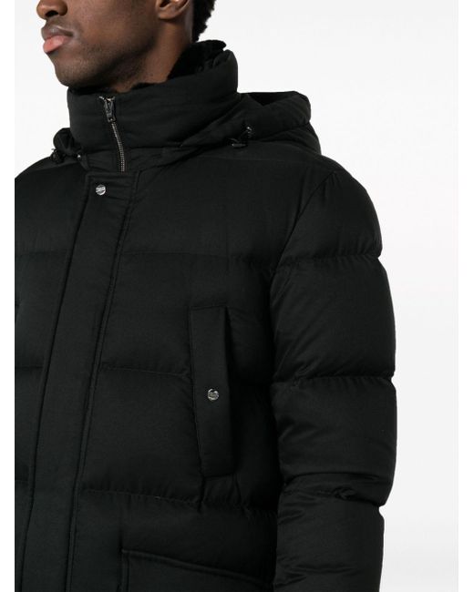 Herno Black Arandelle Detachable-hood Coat for men