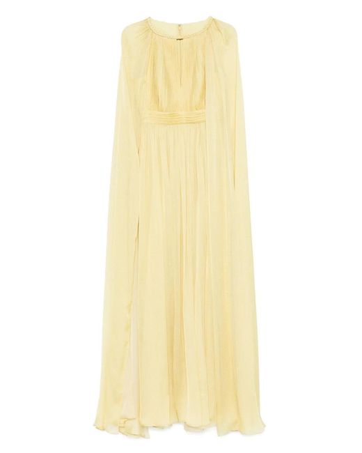 Elie Saab Yellow Pleated Maxi Dress