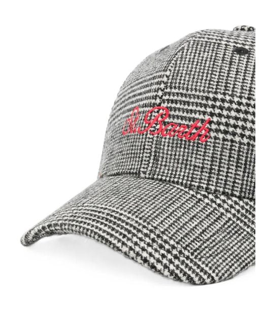 Mc2 Saint Barth Gray Check-Pattern Baseball Cap for men