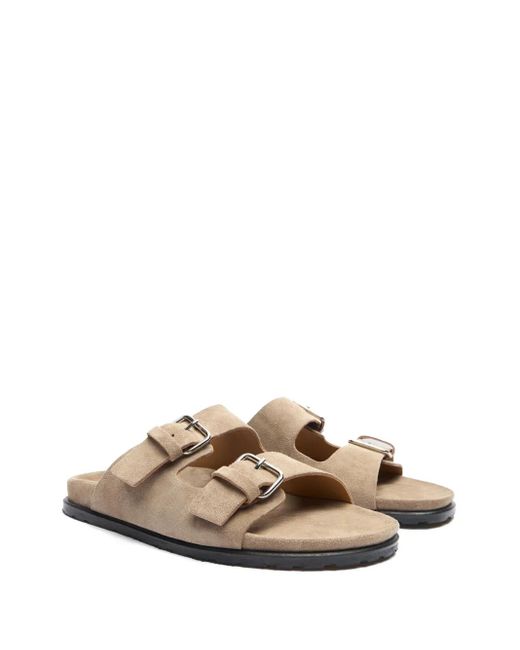 Scarosso Brown Enea Suede Slides for men