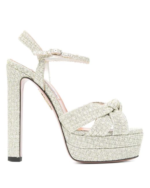 Aquazzura White 130Mm Nina Sandals