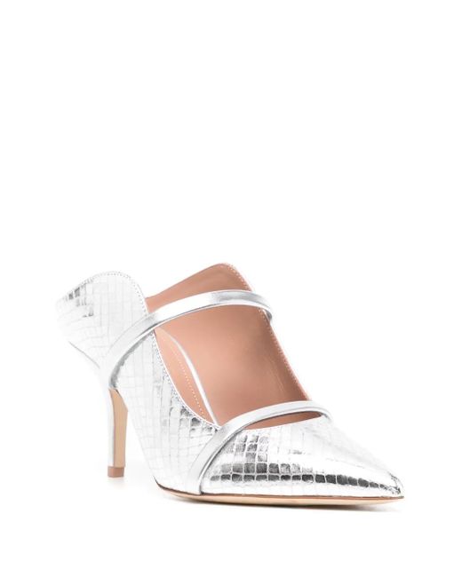 Malone Souliers White Pointed Toe Mules