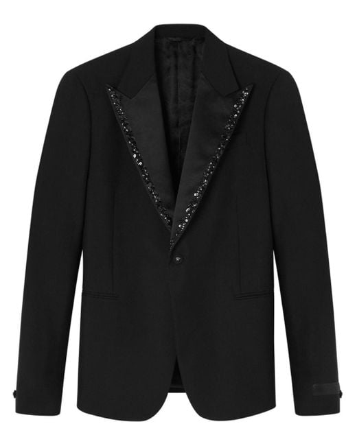 Blazer monopetto con paillettes di Versace in Black da Uomo
