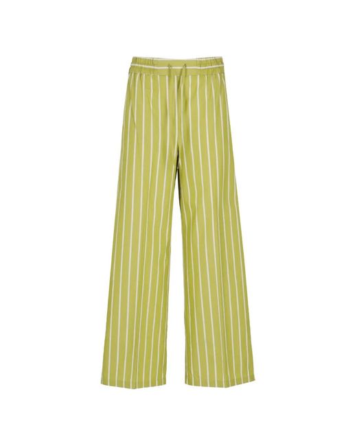 Emme Yellow Striped Drawstring-Waist Trousers