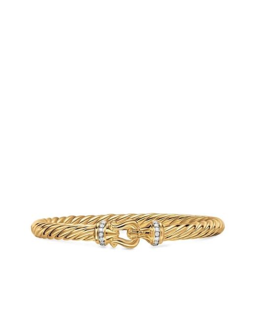 David Yurman White 18K Cablespira Buckle Diamond Bracelet