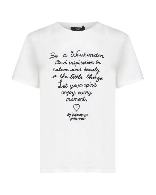 Weekend by Maxmara White Cotton Print T-Shirt