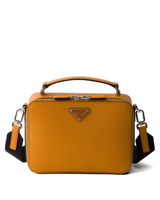 Prada Orange Brique Medium Saffiano Leather Bag for men