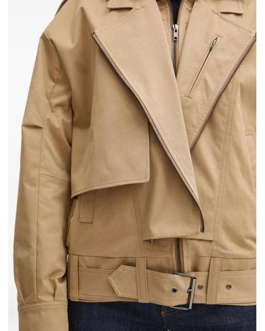 Bardot Blue Belted Zip-Up Biker Jacket