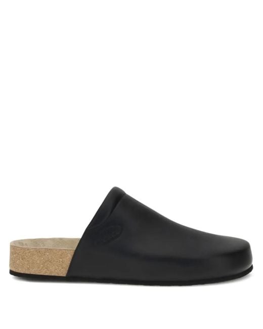 Balenciaga Black X Scholl Leather Slides for men