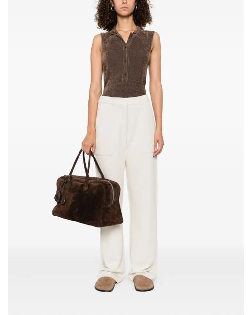 Max Mara White Trousers With Pocket Details