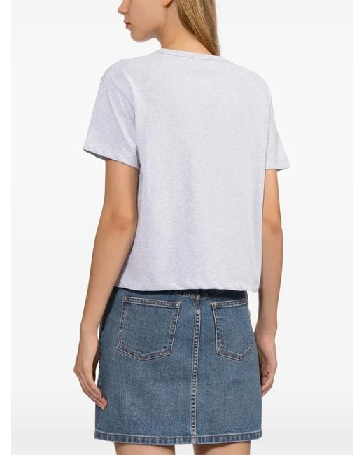 A.P.C. White Logo-Embroidered T-Shirt