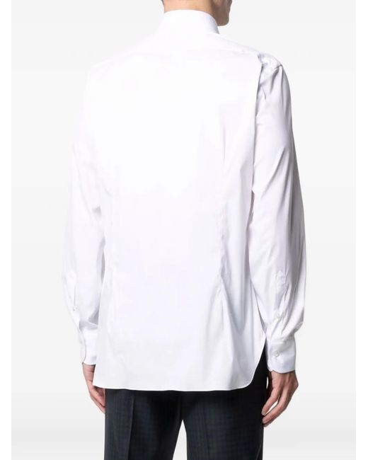 Barba Napoli White French Collar Button Shirt for men
