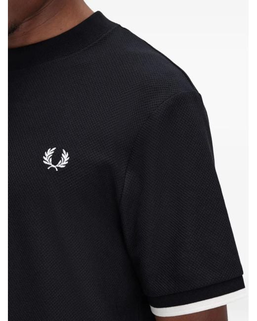 Fred Perry T-Shirt mit Logo-Stickerei in Black für Herren