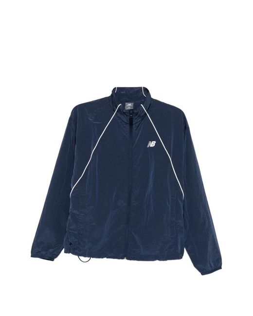 New Balance Blue Veste À Finition À Logo