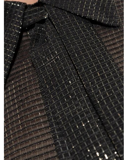 DSquared² Gray Sparkling Tie-Neck Shirt for men