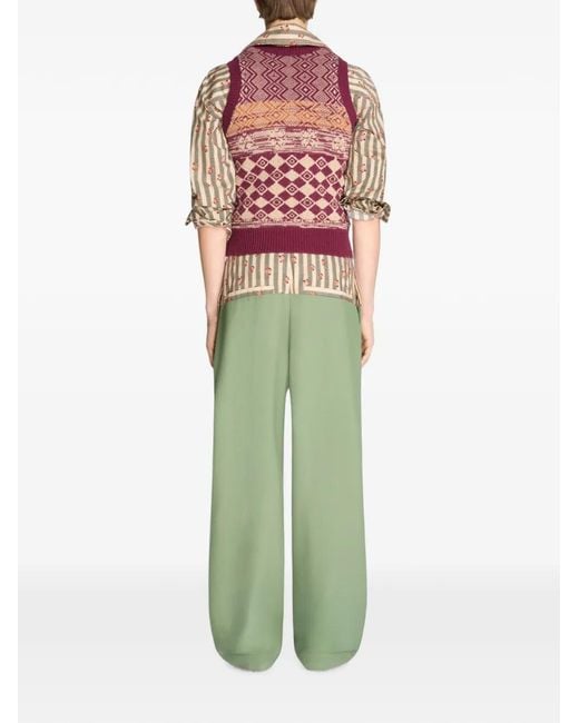 Dries Van Noten Red Jacquard Wool Sweater for men