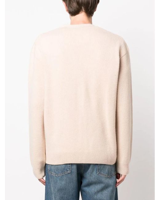 Maison Kitsuné Natural Fox Head Patch Wool Cardigan for men