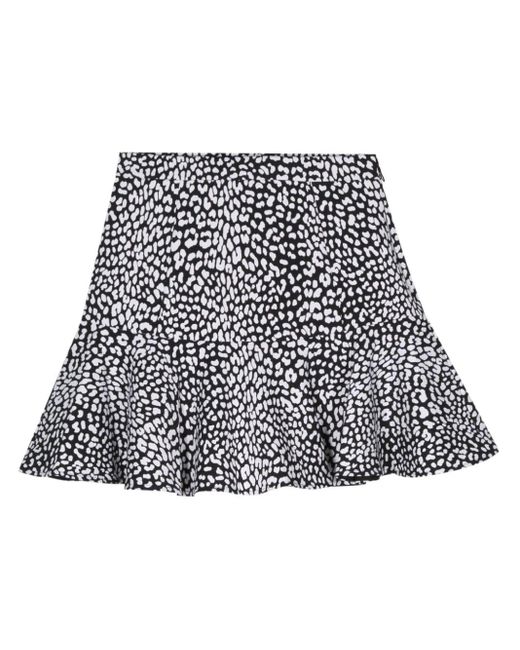 MICHAEL Michael Kors White Leopard-print Crepe Mini Skirt