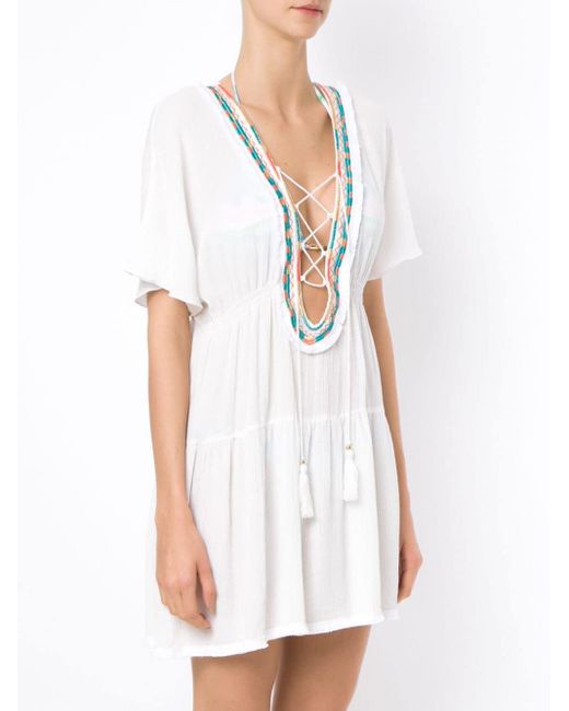 white bardot beach dress